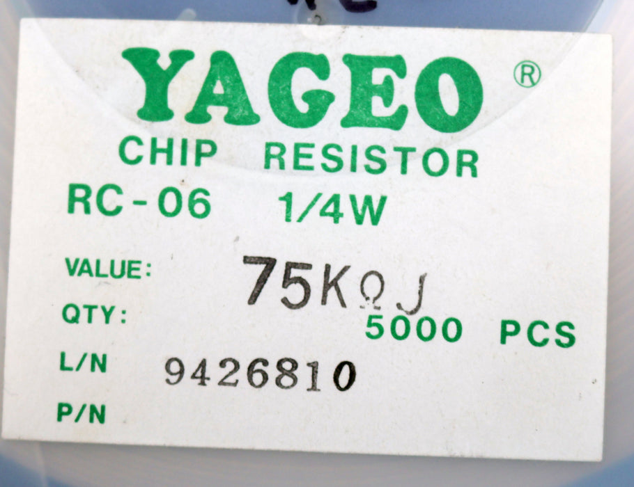 Bild des Artikels YAGEO-4500x-SMD-Widerstand-75kΩ-RMC1/8-1206-75000-Ohm-Model-WRC04324