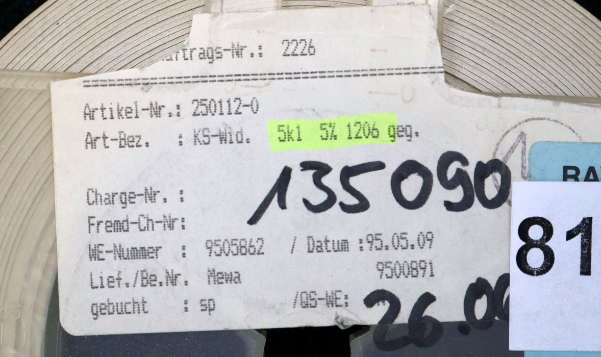 Bild des Artikels VITROHM-2500x-SMD-Widerstand-5,1kΩ-RC1206-5100-Ohm-Model-502-0