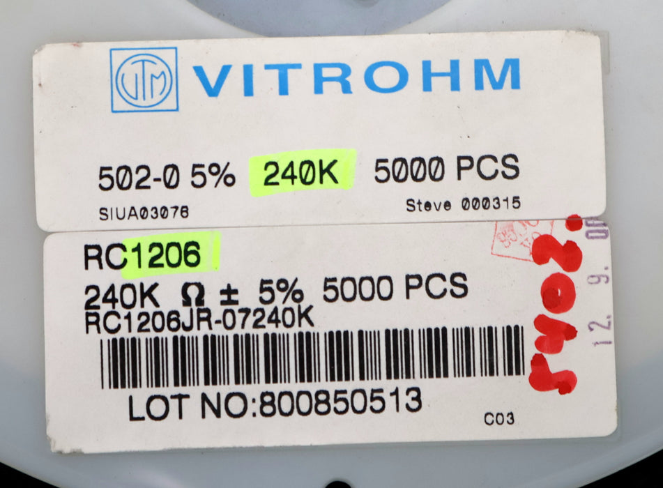 Bild des Artikels VITROHM-4900x-SMD-Widerstand-240kΩ-RC1206-240000-Ohm-Model-502-0