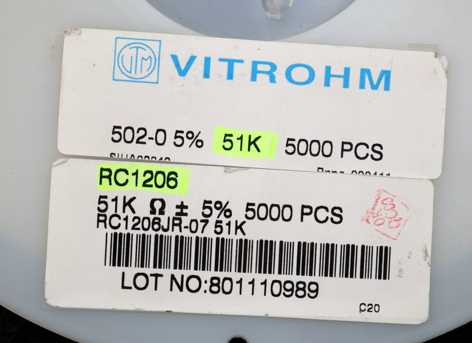 Bild des Artikels VITROHM-4500x-SMD-Widerstand-51kΩ-RC1206-51000-Ohm-Model-502-0