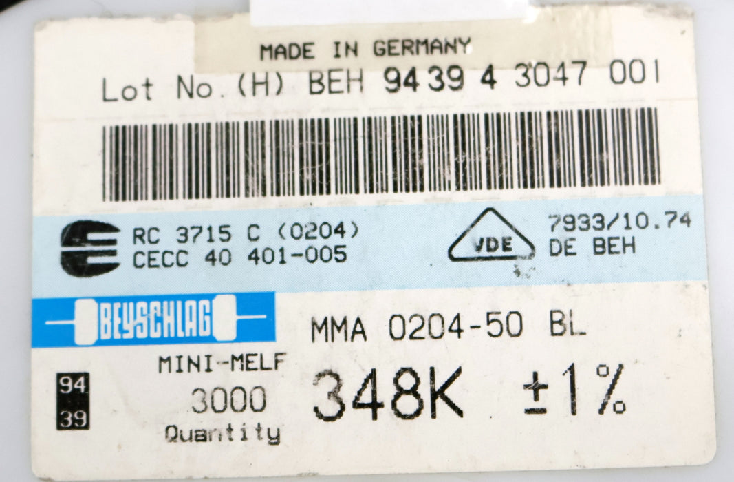 Bild des Artikels BEYSCHLAG-2900x-SMD-Widerstand-348kΩ-MINI-MELF-348000-Ohm-Model-MMA-0204-50