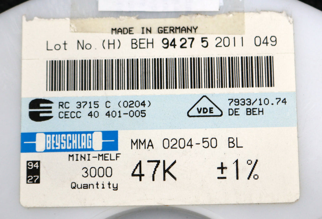 Bild des Artikels BEYSCHLAG-2500x-SMD-Widerstand-47kΩ-MINI-MELF-47000-Ohm-Model-MMA-0204-50