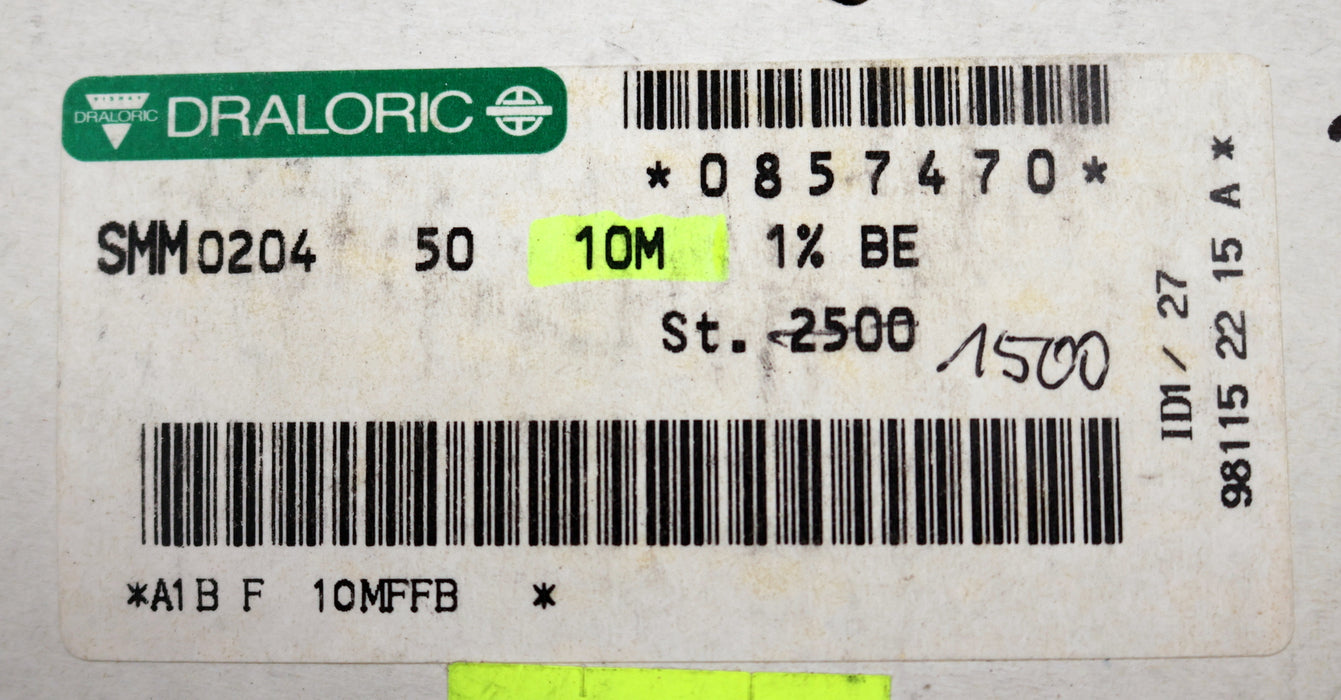 Bild des Artikels DRALORIC-500x-SMD-Widerstand-10MΩ-MINI-MELF-10000000-Ohm-Model-SMM0204