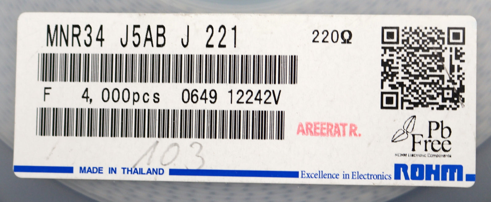 Bild des Artikels ROHM-4000x-SMD-Widerstand-220Ω-0649-12242V-220-Ohm-Model-MNR34-J5AB-J-221