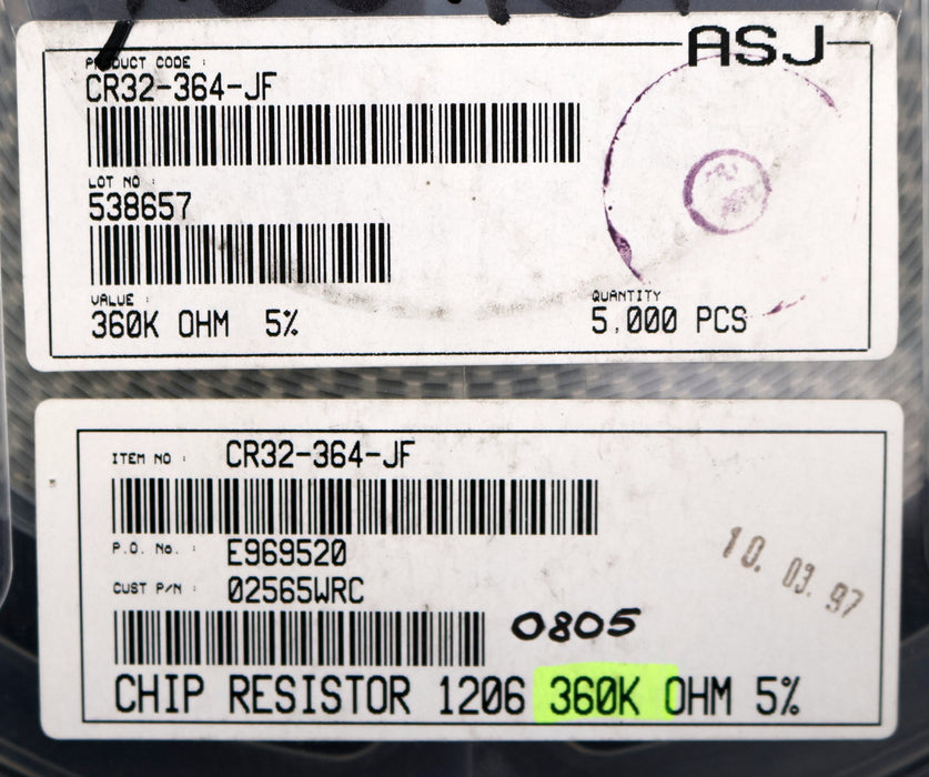 Bild des Artikels ASJ-ELECTRONICS-2000x-SMD-Widerstand-360kΩ-1206-CR32-364-JF-360000-Ohm