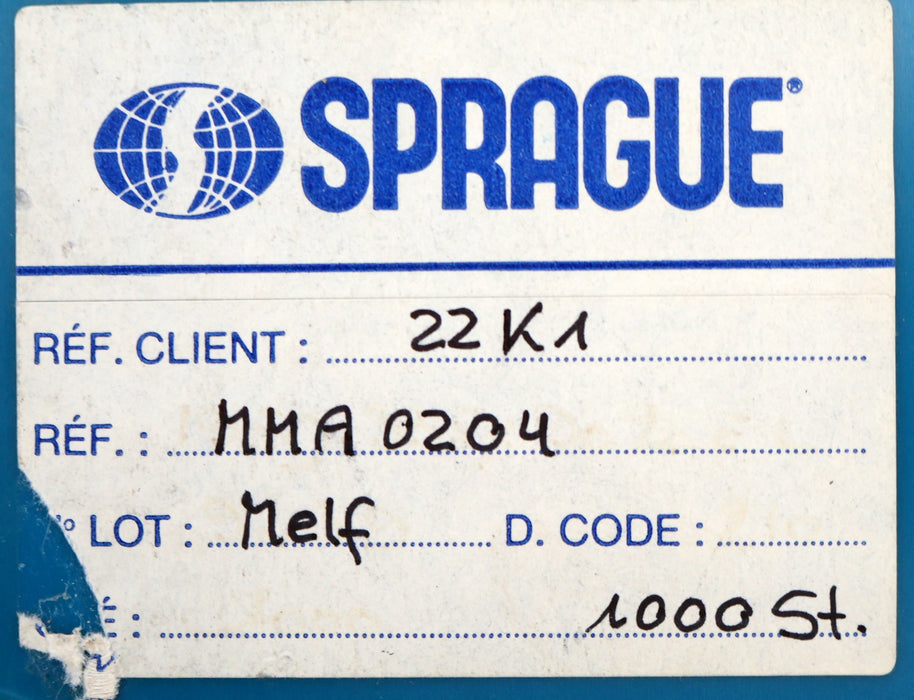Bild des Artikels SPRAGUE-1000x-SMD-Widerstand-22,1kΩ-MELF-22100-Ohm-Model-MMA-0204