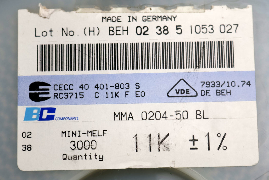 Bild des Artikels BC-COMPONENTS-2700x-SMD-Widerstand-11kΩ-MINI-MELF-11000-Ohm-Model-MMA-0204-50