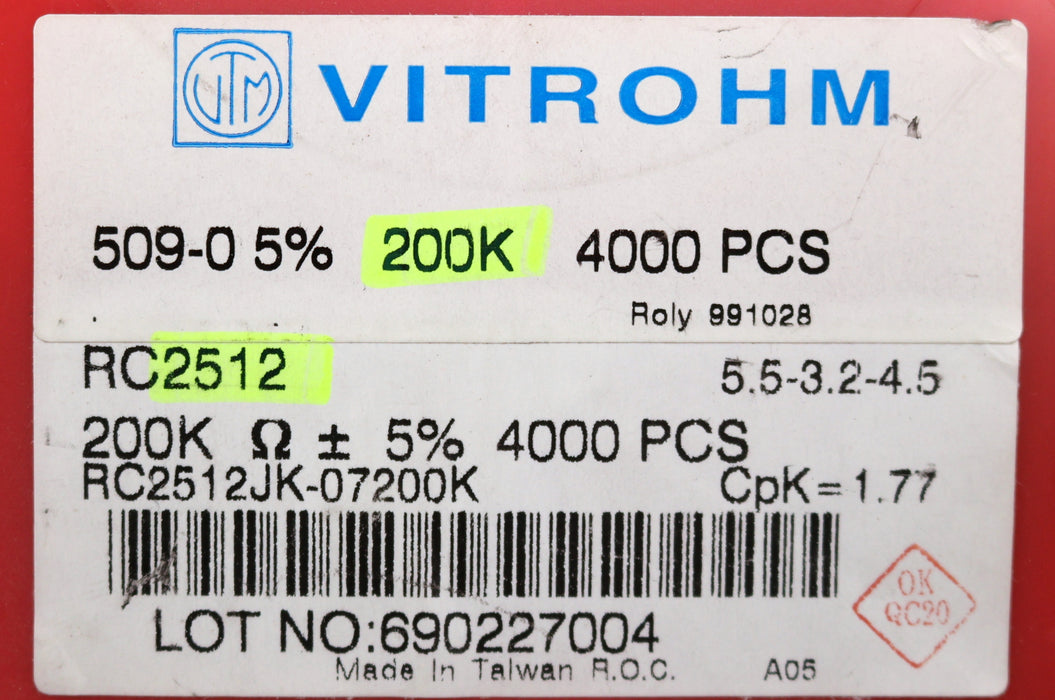 Bild des Artikels VITROHM-800x-SMD-Widerstand-200kΩ-RC2512-200000-Ohm-Model-RGC