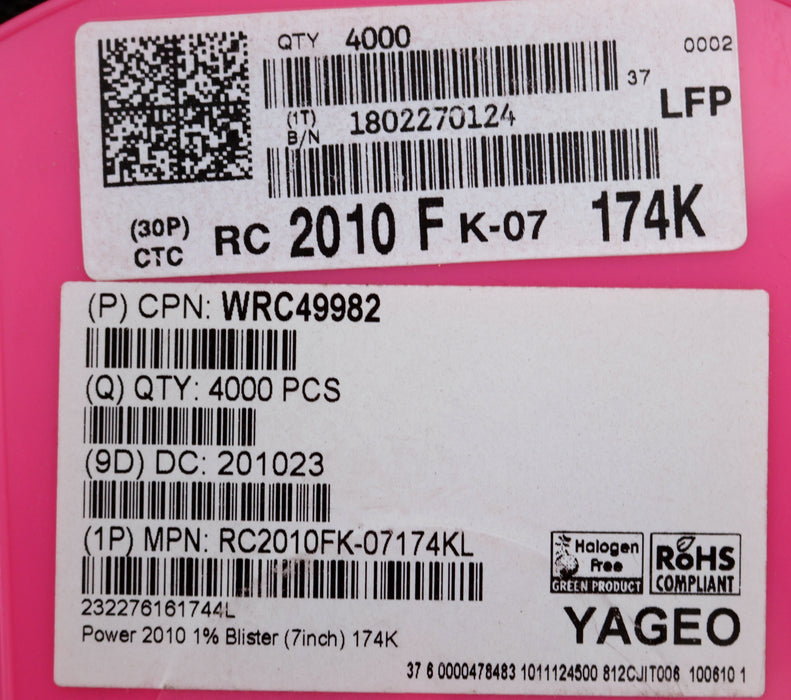 Bild des Artikels YAGEO-4000x-SMD-Widerstand-174kΩ-RC2010FK-07174KL-174000-Ohm-Model-WRC49982