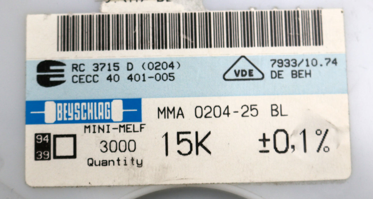 Bild des Artikels BEYSCHLAG-3000x-SMD-Widerstand-15kΩ-MINI-MELF-15000-Ohm-Model-MMA-0204-25