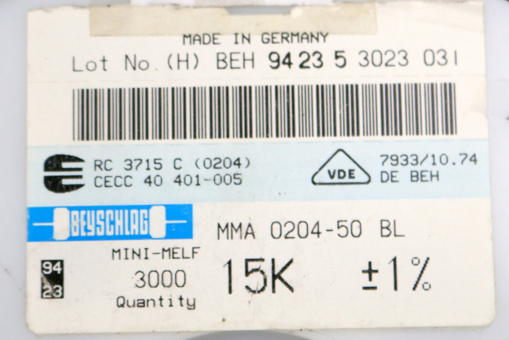 Bild des Artikels BEYSCHLAG-700x-SMD-Widerstand-15kΩ-MINI-MELF-15000-Ohm-Model-MMA-0204-50