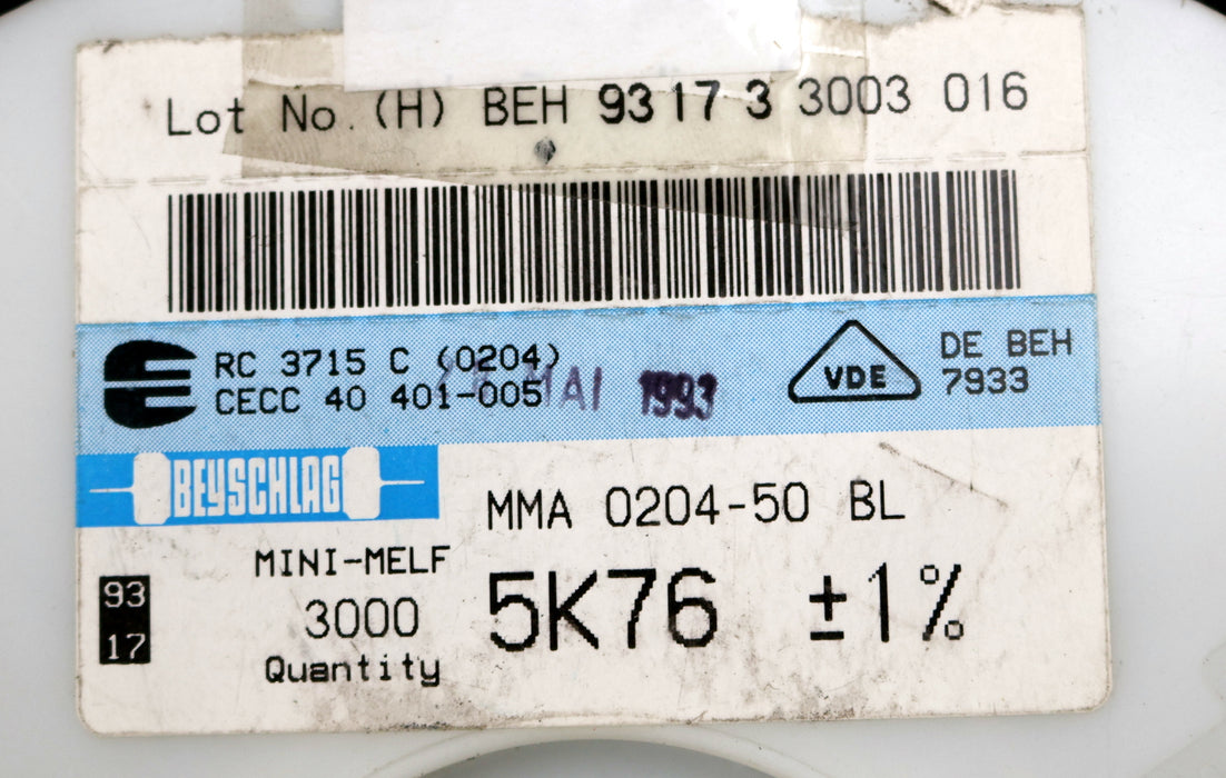 Bild des Artikels BEYSCHLAG-1500x-SMD-Widerstand-5,76kΩ-MINI-MELF-5760-Ohm-Model-MMA-0204-50