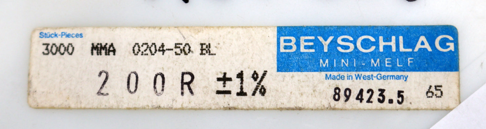 Bild des Artikels BEYSCHLAG-2700x-SMD-Widerstand-200Ω-MINI-MELF-200-Ohm-Model-MMA-0204-50