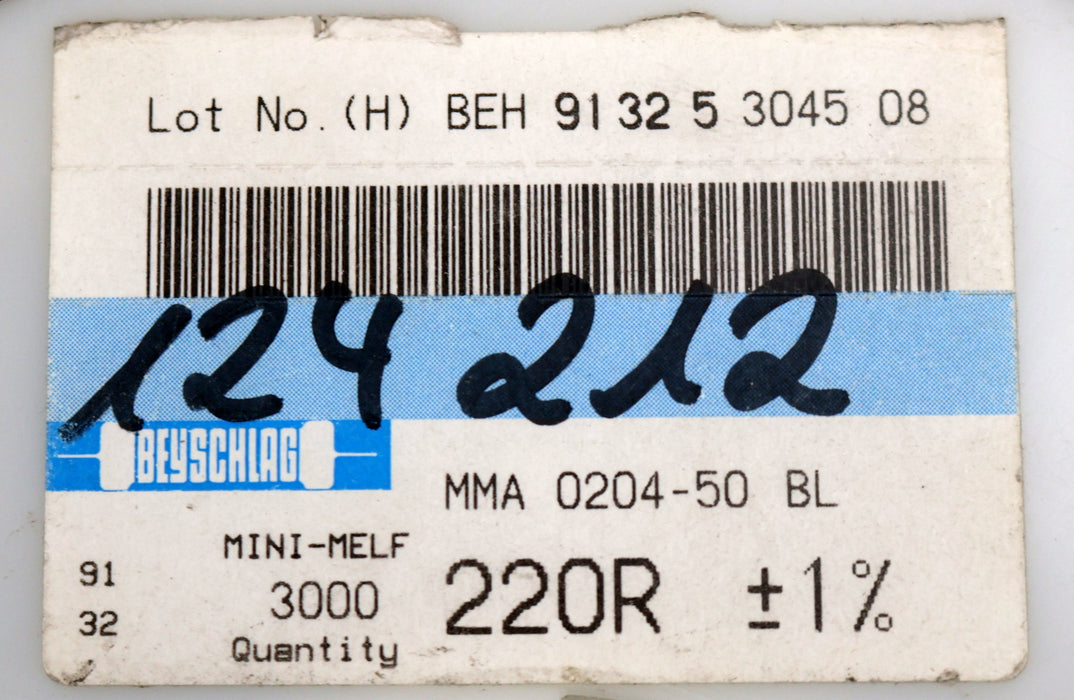 Bild des Artikels BEYSCHLAG-2700x-SMD-Widerstand-220Ω-MINI-MELF-220-Ohm-Model-MMA-0204-50