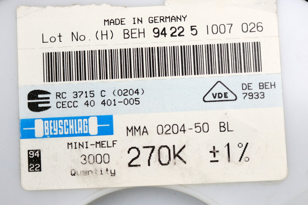 Bild des Artikels BEYSCHLAG-2900x-SMD-Widerstand-270kΩ-MINI-MELF-270000-Ohm-Model-MMA-0204-50