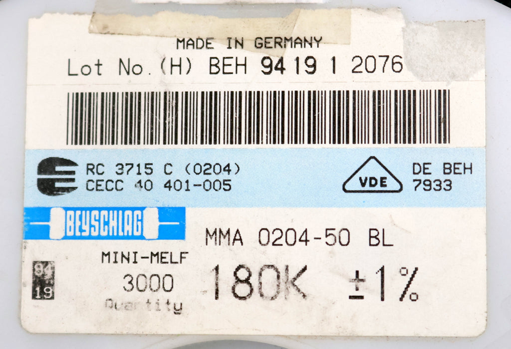 Bild des Artikels BEYSCHLAG-600x-SMD-Widerstand-180kΩ-MINI-MELF-180000-Ohm-Model-MMA-0204-50