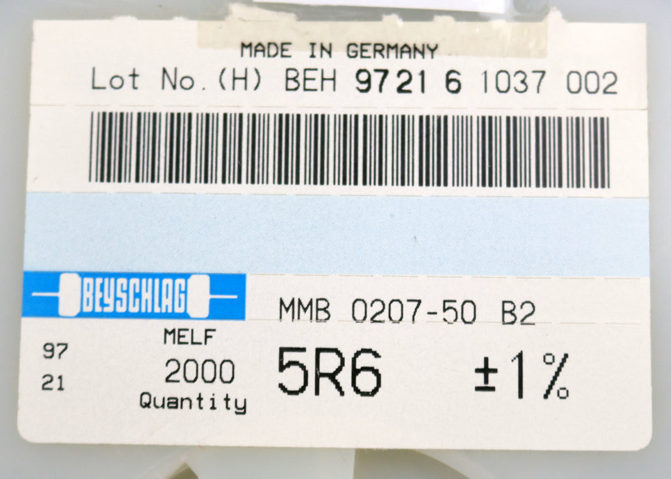 Bild des Artikels BEYSCHLAG-2000x-SMD-Widerstand-5,6Ω-MELF-5,6-Ohm-Model-MMA-0207-50
