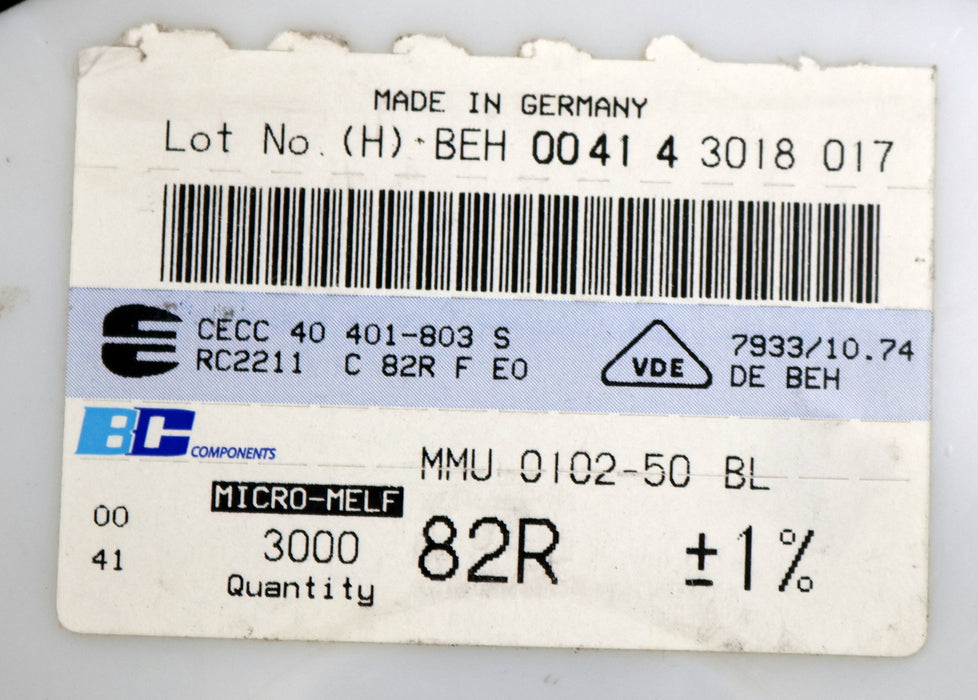 Bild des Artikels BC-COMPONENTS-2500x-SMD-Widerstand-82kΩ-MICRO-MELF-82-Ohm-Model-MMV-0102-50