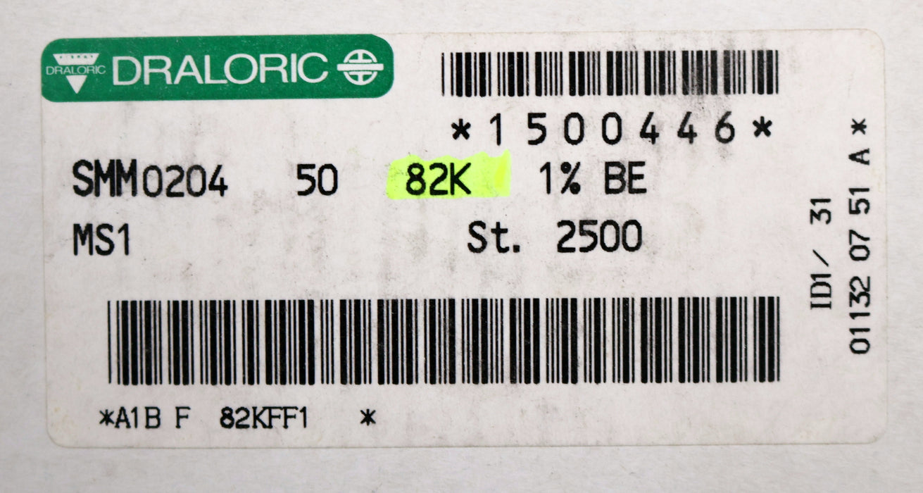 Bild des Artikels DRALORIC-2000x-SMD-Widerstand-82kΩ-124-646-MS1-82000-Ohm-Model-SMM0204