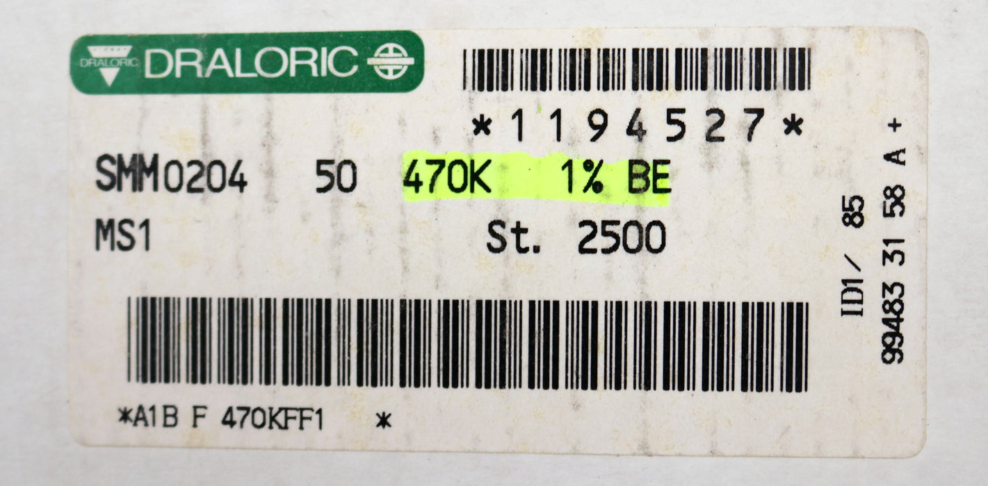 Bild des Artikels DRALORIC-1200x-SMD-Widerstand-470kΩ-124-558-MS1-470000-Ohm-Model-SMM0204