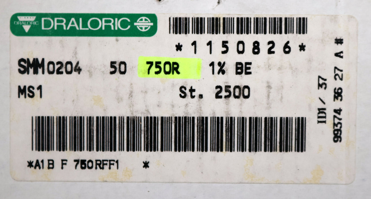 Bild des Artikels DRALORIC-2000x-SMD-Widerstand-750Ω-124-276-MS1-750-Ohm-Model-SMM0204