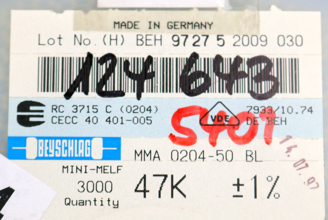 Bild des Artikels BEYSCHLAG-3000x-SMD-Widerstand-47kΩ-MINI-MELF-47000-Ohm-Model-MMA-0204-50