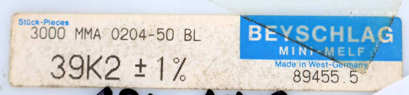 Bild des Artikels BEYSCHLAG-2400x-SMD-Widerstand-39,2kΩ-MINI-MELF-39200-Ohm-Model-MMA-0204-50