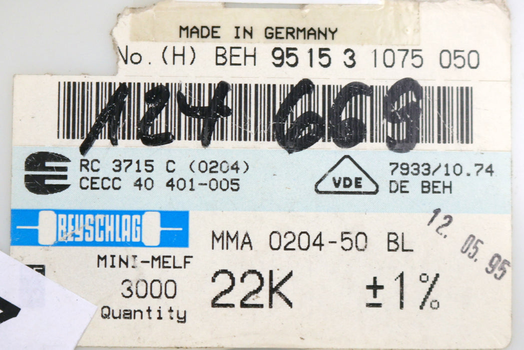 Bild des Artikels BEYSCHLAG-700x-SMD-Widerstand-22kΩ-MINI-MELF-22000-Ohm-Model-MMA-0204-50