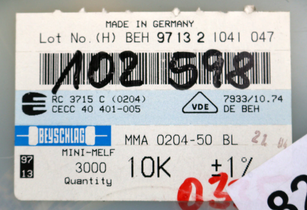Bild des Artikels BEYSCHLAG-500x-SMD-Widerstand-10kΩ-MINI-MELF-10000-Ohm-Model-MMA-0204-50