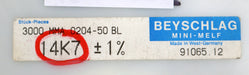 Bild des Artikels BEYSCHLAG-1900x-SMD-Widerstand-14,7kΩ-MINI-MELF-14700-Ohm-Model-MMA-0204-50