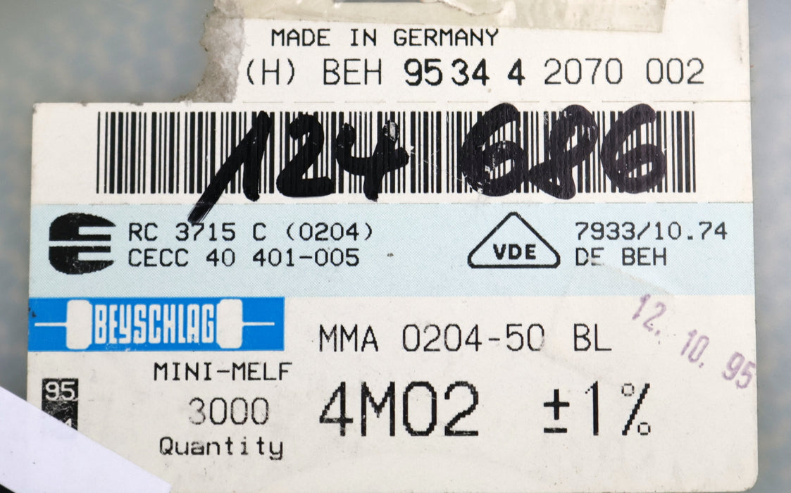 Bild des Artikels BEYSCHLAG-2500x-SMD-Widerstand-4,02MΩ-MINI-MELF-4020000-Ohm-Model-MMA-0204-50