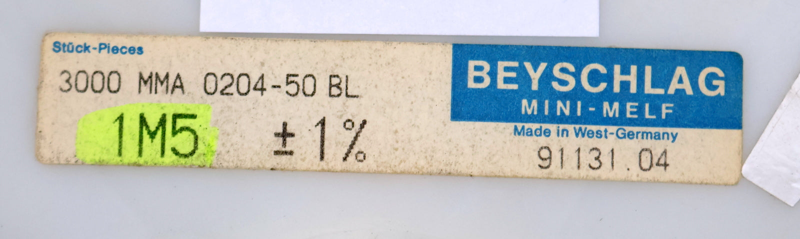 Bild des Artikels BEYSCHLAG-2300x-SMD-Widerstand-1,5MΩ-MINI-MELF-1500000-Ohm-Model-MMA-0204-50