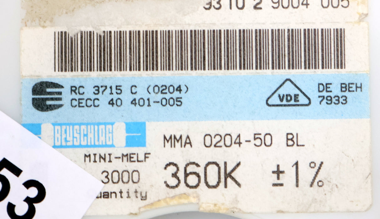 Bild des Artikels BEYSCHLAG-2000x-SMD-Widerstand-360kΩ-MINI-MELF-360000-Ohm-Model-MMA-0204-50