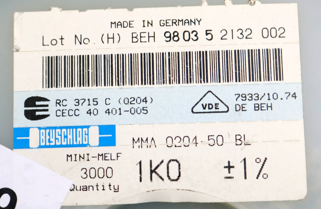 Bild des Artikels BEYSCHLAG-700x-SMD-Widerstand-1,0kΩ-MINI-MELF-1000-Ohm-Model-MMA-0204-50