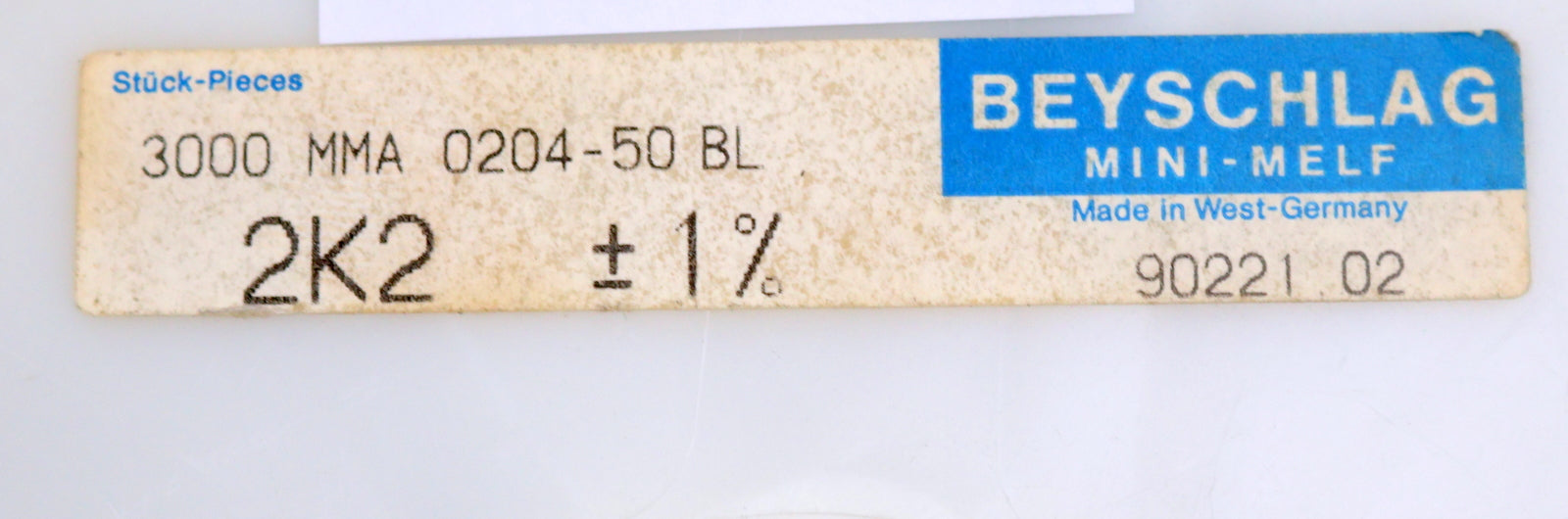 Bild des Artikels BEYSCHLAG-1500x-SMD-Widerstand-2,2kΩ-MINI-MELF-2200-Ohm-Model-MMA-0204-50
