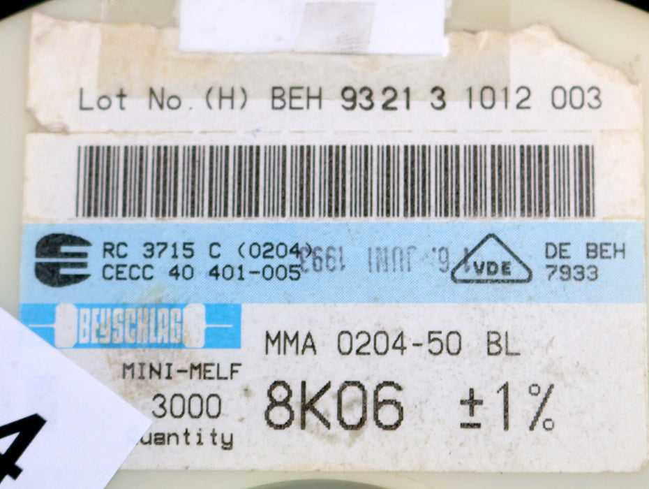 Bild des Artikels BEYSCHLAG-1500x-SMD-Widerstand-8,06kΩ-MINI-MELF-8060-Ohm-Model-MMA-0204-50