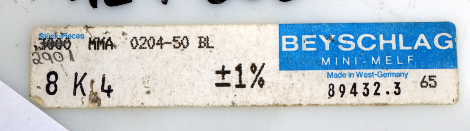 Bild des Artikels BEYSCHLAG-2500x-SMD-Widerstand-8,4kΩ-MINI-MELF-8400-Ohm-Model-MMA-0204-50