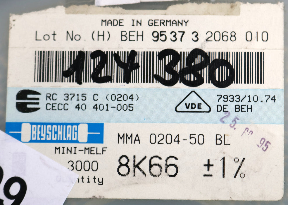 Bild des Artikels BEYSCHLAG-2000x-SMD-Widerstand-8,66kΩ-MINI-MELF-8660-Ohm-Model-MMA-0204-50