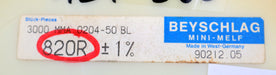 Bild des Artikels BEYSCHLAG-500x-SMD-Widerstand-820Ω-MINI-MELF-820-Ohm-Model-MMA-0204-50
