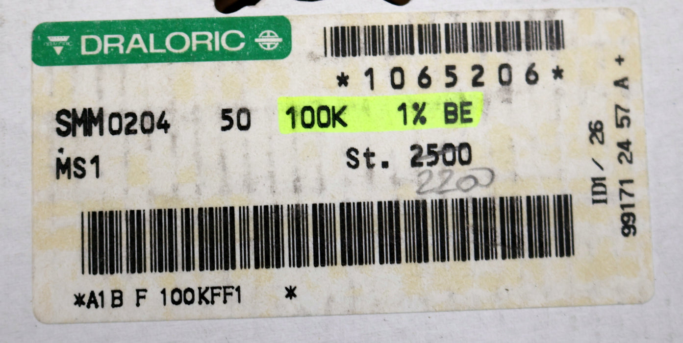 Bild des Artikels DRALORIC-2000x-SMD-Widerstand-100kΩ-124-482-MS1-100000-Ohm-Model-SMM0204
