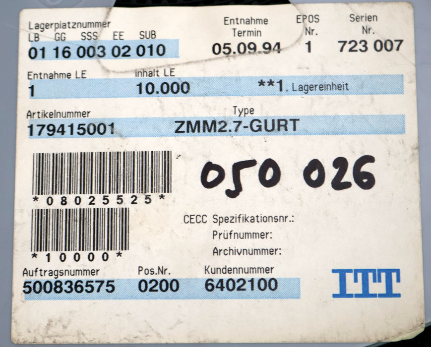 Bild des Artikels ITT-SEMICONDUCTORS-9000x-Zenerdiode-Model-ZMM2.7-GURT-Art.Nr.-179415001