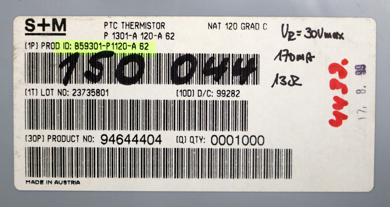 Bild des Artikels S+M-600x-SMD--PTC-Thermistor-13Ω-P1301-13-Ohm-170mA-30V-ID.-B59301-P1120-A-62
