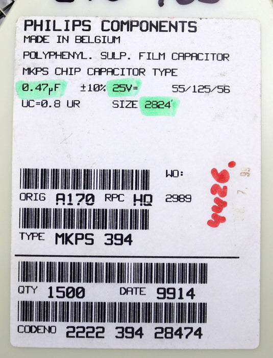 Bild des Artikels PHILIPS-1000x-MKPS-Chip-Kondensator-Folienkondensatoren-0,47µF-SMD-394-25V