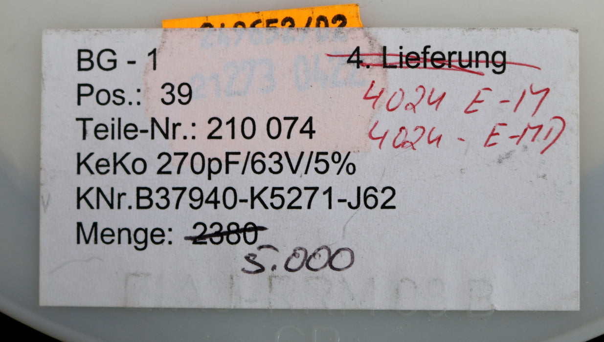 Bild des Artikels EPCOS-3500x-Keramikkondensator-270pF-B37940-K5271-J-60-270pF
