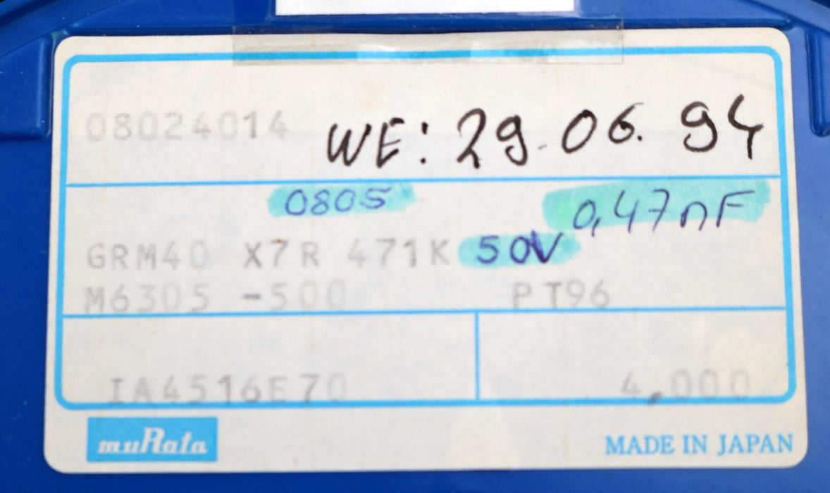 Bild des Artikels MURATA-2500x-Keramikkondensator-0,47nF-GRM40-X7R-471K-50V-0805-0,47nF