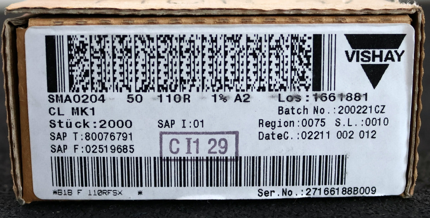 Bild des Artikels VISHAY-2000x-Metallschichtwiderstände-110Ω-CL-MK1-110-Ohm-Toleranz-1%