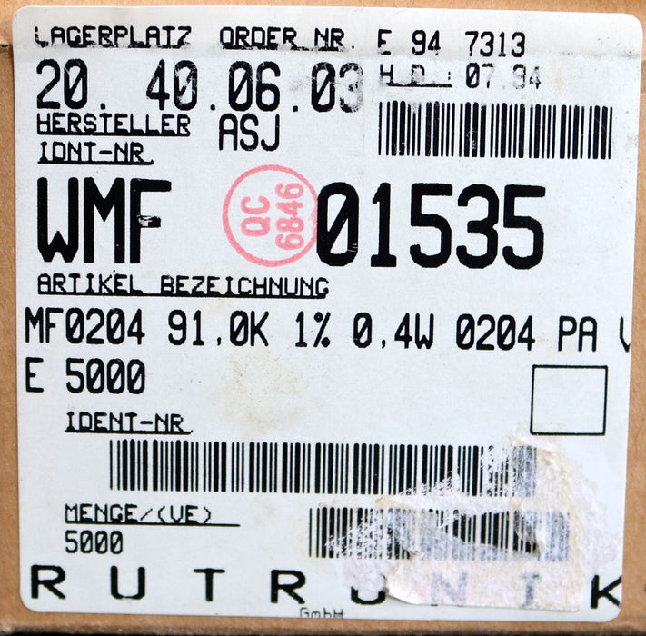 Bild des Artikels RUTRONIK-4200x-Metallschichtwiderstände-91kΩ-MF0204-0,4W-Toleranz-1%