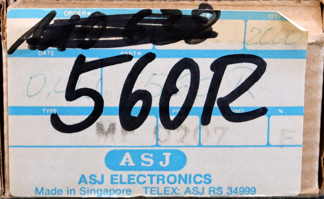 Bild des Artikels ASJ-1900x-Metallschichtwiderstände-560Ω-560-Ohm-Toleranz-1%-Model-MF0207