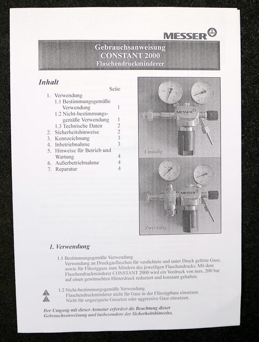 Bild des Artikels MESSER-CONSTANT-2000-Flaschendruckminderer-Typ-FC-200-O2---10bar