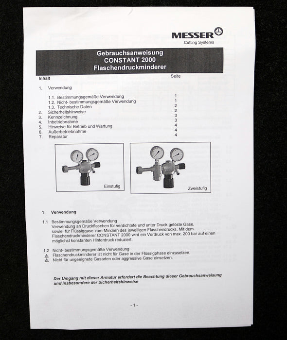 Bild des Artikels MESSER-CONSTANT-2000-Flaschendruckminderer-Typ-FC-200-ED---10bar
